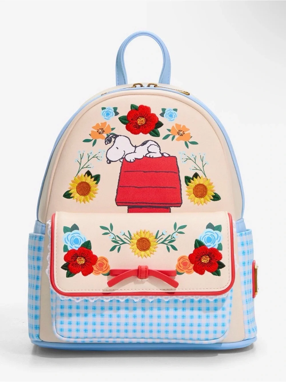 New Peanuts Snoopy Doghouse Gingham Mini Backpack